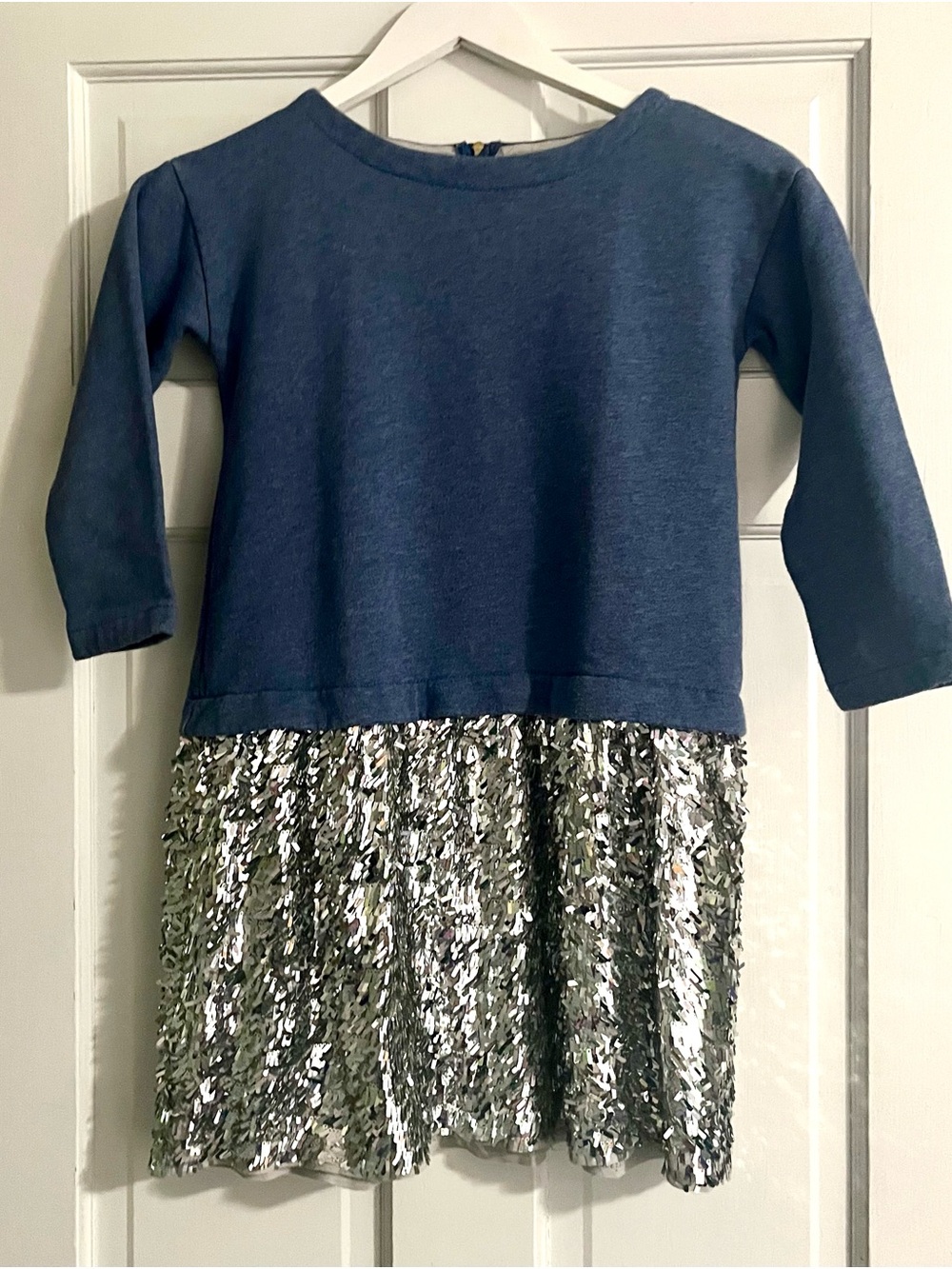 Crewcuts Navy with Silver Sequin Skirt Dress